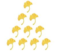Veemoon 10pcs Ginkgo Leaf Appliques Patch Iron on Polyester Cloth Repair Patches Yellow Sewing for Costume Decor Supplies and Art