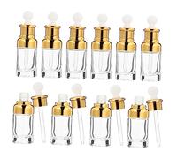 Veemoon 10pcs Glass Dropper Bottle Essential Oil Bottle Pipette Dropper Liquid Container for Medicinal Use and Home Storage