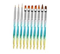 Veemoon 10Pcs Gradient Blue Nail Art Pens Fine Detail Painting DIY Manicure Tools Ultra Thin Tip for Precise Line Drawing and Pattern Decoration