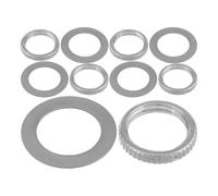Veemoon 10pcs Guitar Toggle Switch Nut and Washer Set for Electric Bass Guitar Parts, Iron Material, Silver Colour, 12mm Size, Prevents Interference, Suitable for Practice and Recordings