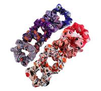 Veemoon 10pcs Halloween Cartoon Hair Bands Elastic Hair Ties for Women and Girls Fun and for Festive Random Colors and Patterns