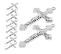 Veemoon 10pcs Handmade Christian Jesus Cross Pendants DIY Religious Charms for Jewelry Making Elegant Crucifix Dangle Pendants for Necklaces Bracelets Earrings Keychains Faith Craft