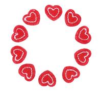Veemoon 10pcs Heart Embroidery Patches Small Hot Melt Sticker Clothing Repair Patch for Bags Hats Shoes Decorative Mending Applique