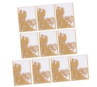 Veemoon 10pcs Hollow out Wedding Invitation Cards Paper with Creative Delicate Design in Golden Colour, for Wedding Invitations and Anniversary Celebration