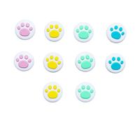 Veemoon 10pcs Joystick Grip Caps Silicone Thumb Stick Covers with Adorable Cat Paw Pattern Anti-slip Flexible Design for Game Controllers Random Color