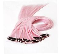 Veemoon 10pcs Light Pink Clip In Synthetic Hair Extensions Comfortable Fashionable Lightweight Restyleable Washable for Quick