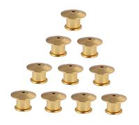Veemoon 10pcs Metal Locking Pin Backs for Badges and Brooches Durable Clasp Keepers for Hats Bags Lanyards and Name Tags Gold Finish Easy to Use Secure Fasteners