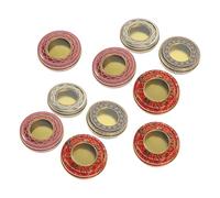 Veemoon 10Pcs Metal Saffron Containers Set Compact Round Portable Saffron Jars with Lid Mixed Color Mini Iron Storage Boxes for Dried and Medicinal Herbs