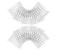 Veemoon 10pcs Metal Side Hair Combs Wire Slide Combs 7 Teeth Korean-style Stainless Steel Securing Bangs Secure Hold Brides Daily Use