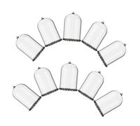 Veemoon 10pcs Mini Clear Glass Wishing Bottle Charms Transparent Dome Pendant for DIY Crafts Jewelry Making Wedding Decorations and Miniature Displays