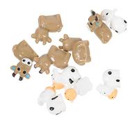 Veemoon 10pcs Mini Cow Figurines Resin Small Lightweight Miniature Animals for Bonsai Decoration Tabletop Garden Ornaments White Gray