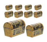 Veemoon 10pcs Mini Pirate Treasure Chest Party Favors Set, Vintage Style Decorative Treasure Box Models for Halloween Pirate Party, Small 3.7cm Large 5.8cm Desktop Ornaments