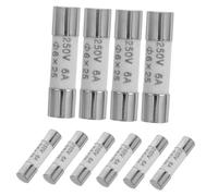 Veemoon 10Pcs Multimeter Fuse Tube 6A Ceramic Cartridge Fuses for Digital Multimeter, Reliable Circuit Protection, Quick Replace for Household DIY