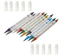 Veemoon 10pcs Nail Art Pens Double-ended Painting Pens for Nail Art Manicure Tools