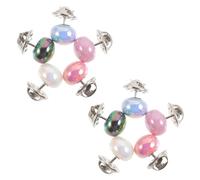 Veemoon 10pcs No Sew Pearl Button Pin for Clothes, Elegant and Stylish Plastic and Metal Shirt Brooch Pins, Practical Decoration for Everyday Use for Garment Accessories