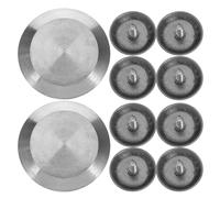 Veemoon 10pcs Nonslip Tactile Blind Road Studs Stainless Steel Safety Guidance Markers for Visually Impaired on Pedestrian Paths and Private Spaces