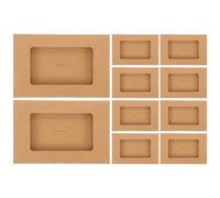 Veemoon 10pcs Open Window Postcard Boxes Envelop Packaging Box Kraft Paper with Smooth Comfortable Touch Simple Elegant Chic Design for Invoices and Catalogs
