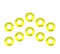 Veemoon 10pcs Push Button Emergency Stop Sign Ring Replacement Pvc round 2.36x2.36x0.08inch Easy Installation Industrial Safety Warning