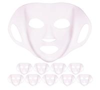 Veemoon 10pcs Reusable Silicone Facial Mask Covers Stretchable Sheet Mask Wrap for Skincare Moisturizing Essence Locking Beauty Face Cover in Light Pink for Home Use