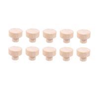 Veemoon 10Pcs Round Wooden Drawer Knobs Cupboard Wardrobe Door Pull Handles Rubberwood Cabinet Furniture Accessories for Kitchen Bathroom Office Dorm