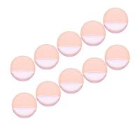 Veemoon 10pcs Rounded Powder Puff Set for Woman Makeup Made with Soft Flocking Material, for Grip Powder Well and Natural Makeup, Suitable for Beauty Salon and Home Use