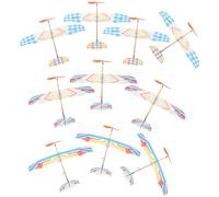 Veemoon 10pcs Rubber Band Powered Airplane Models, Biplane Toys for Kids, Indoor Outdoor Flying, Creative Stem Building Kit, Random Styles