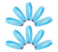 Veemoon 10pcs Silicone Sport Bracelet National Team Flag Wristband Lightweight Sturdy Vivid National Flag Designs Multi Colorful Stretchable Team Bracelets Football Sports Fans Fan