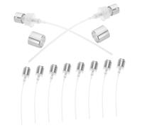 Veemoon 10pcs Silver Perfume Bottle Pump Nozzles Aluminium and Plastic Spray Heads with Fine Mist Sprayer Easy-to-use Replacement for Perfume Bottles