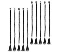 Veemoon 10pcs Simulated Dreadlocks Ponytail Clip in Hair Extensions Braided Hair Extension Synthetic Ponytail for Women Daily Wear