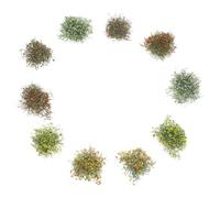 Veemoon 10pcs Simulated Miniature Flower Clusters DIY Sand Table Ornaments Mixed Color Set Yellow Red Rose Red Orange White for Model Scenery Landscaping