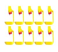 Veemoon 10pcs Square Tube Chicken Ball Drinker with Hanging Cups, Automatic Steel Ball Waterer for Poultry, Chick Drinking Fountain Suitable for Farm and Backyard Use Random Color