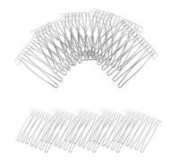 Veemoon 10Pcs Stainless Steel Hair Combs 7-Tooth Bridal Wedding Veil Combs White Metal Wire Hair Clips for and