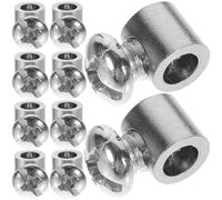 Veemoon 10pcs Stainless Steel Wire Rope Clips 1-1.5mm Double Lock Cable Clamps with Screws Rope Fasteners for Lighting Fixtures, Advertising Sign Suspension, Industrial Rigging