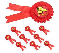 Veemoon 10pcs Tinplate Award Badges for Students Red Flower Brooches Classroom Incentive Pins for Graduation Ceremonies Track Field Events and Parties