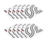 Veemoon 10Pcs Traffic Sign Stickers for Train Track Decals with Vehicles Stop Sign Stickers City Building Theme for Playroom Home School Kindergarten Decor