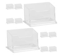 Veemoon 10pcs Transparent Business Card Holder Stand for Desk Clear Plastic Card Display Organizer for Office Reception for Professional Presentation and Space Optimization