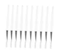 Veemoon 10pcs Transparent Crystal Rod Face Mask Brushes with Synthetic Bristles for Facial Mask Application Peel Serum Professional and Home Skincare Tools with Smooth Clear Handles in