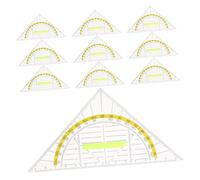 Veemoon 10pcs Transparent Protractor Geometry Kit Drafting Ruler Angle Ruler for Drawing School Supplies Triangular Scale Transparent Triangle Small Safety Triangles