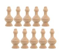 Veemoon 10pcs Unfinished Decorative Wood Spindles with Classic Roman Design, Versatile Applications and Easy Installation for Study Rooms and Gardens, Khaki Wooden Spindles with Small