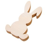Veemoon 10pcs Unfinished Wood Planks DIY Wood Chips Easter Wooden Chips Bunny Shape Simple Design Lovely Outlook Wooden Cutouts Practical for Preservable Easter Decor Friends House