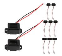 Veemoon 10pcs V Wired Buzzer Alarm with Lead Wire, Plastic and Alloy Construction, Easy Installation, Electronic Sound Alarm for Industrial and Residential Uses