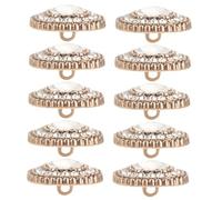 Veemoon 10pcs Vintage Metal Sewing Buttons Square Rhinestone Design for Clothing Replacement DIY Crafting Business Suits Jackets Hats Easy Hand Sew Fastening