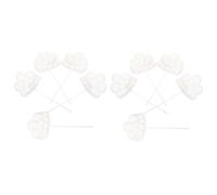 Veemoon 10Pcs White Cloud Cake Toppers, 3D Party Cake Decoration Set for Birthday, Shower, Wedding Dessert Cupcake Decorative Picks