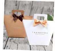 Veemoon 10Pcs White Kraft Paper Bags Simple Portable Handbag Pouch for Celebrations Parties Durable Versatile for Treats and Favors