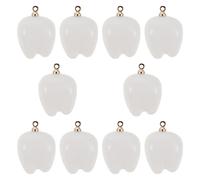 Veemoon 10Pcs White Mini Tooth Charms Pendants for Jewelry Making, Medical Dentist Hanging Ornaments for Earrings, Bracelets, Necklaces Craft Supplies