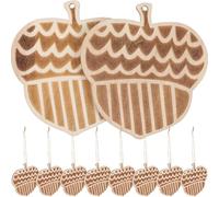 Veemoon 10pcs Wooden Cone Tags with Smooth Surface for DIY Crafting and Office Embellishment, Unfinished Wood Cone Pendants with Great Workmanship for Creative Projects