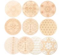 Veemoon 10pcs Wooden Cup Coasters Practical Heat Resistant Cup Mats with Simple and Generous Design for Hotels and Family Living Rooms