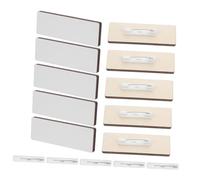 Veemoon 10pcs Wooden Name Tags with Pins Bulk Blank Reusable Name Badges for DIY Sublimation Crafting Natural Wood Identification Plates with Easy Attach Pins for Trade Shows Schools