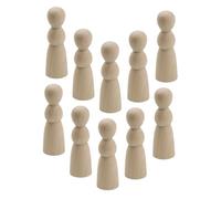 Veemoon 10pcs Wooden Peg Dolls DIY Unfinished Wood Puppets Beige Natural Home Decorations Can Be Painted Craft Kit for Students and Friends