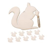 Veemoon 10pcs Wooden Squirrel Cutouts Unfinished Blank Animal Ornaments for DIY Crafts Christmas Wedding Birthday Party Decorations with Versatile Uses